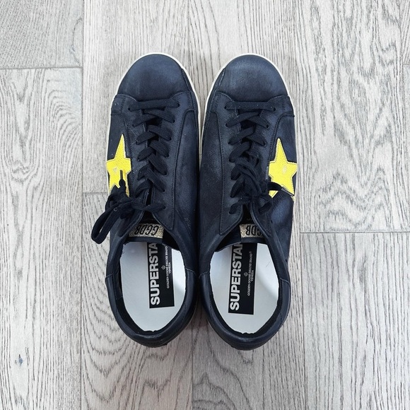 Golden Goose GGDB Superstar Nabuk Sneaker - Black/Yellow Star - Picture 5 of 9